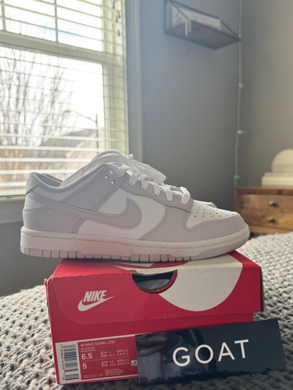 Nike Dunk Low White/Grey Leather Sneakers